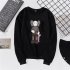 Unisex Fashion Casual Kaws Long Sleeved Blouses Plush Warm Round Collar Tops Pink 2XL