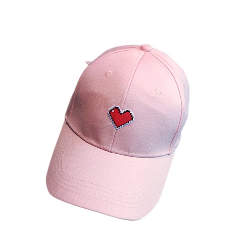 Unisex Fashion Embroidered Heart Sports Baseball Cap Tie Strap Hat for Camping Traveling