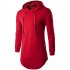 Unisex Fashion Hoodies Pure Color Long sleeved T shirt red L