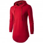 Unisex Fashion Hoodies Pure Color Long sleeved T shirt red M