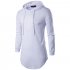 Unisex Fashion Hoodies Pure Color Long sleeved T shirt blue L