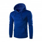 Unisex Fashion Hoodies Pure Color Long Sleeved Hoodies blue XL