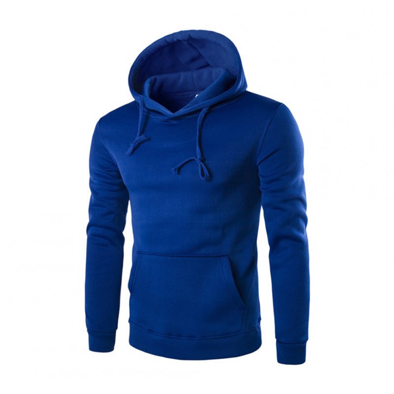 Unisex Fashion Hoodies Pure Color Long Sleeved Hoodies blue_XL