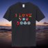 Unisex Fashion Letters I Love You 3000 Pattern Soft Breathable Cotton T Shirt