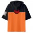 Unisex Fashion Naruto Cosplay Digital Print 3D Hooded Tops Short sleeved T shirt  Q 0833 YH09 Orange XL
