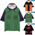 Unisex Fashion Naruto Cosplay Digital Print 3D Hooded Tops Short sleeved T shirt  Q 0833 YH09 Orange S