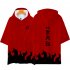 Unisex Fashion Naruto Digital Print 3D Short sleeved T shirt Hooded Tops Q 2099 YH09 black XL