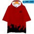Unisex Fashion Naruto Digital Print 3D Short sleeved T shirt Hooded Tops Q 2099 YH09 black XL