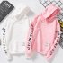 Unisex Fashion Plush All matching Couple Simple Letters Printing Hoody Pink 2XL