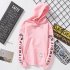 Unisex Fashion Plush All matching Couple Simple Letters Printing Hoody Pink 2XL