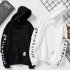 Unisex Fashion Plush All matching Couple Simple Letters Printing Hoody White L