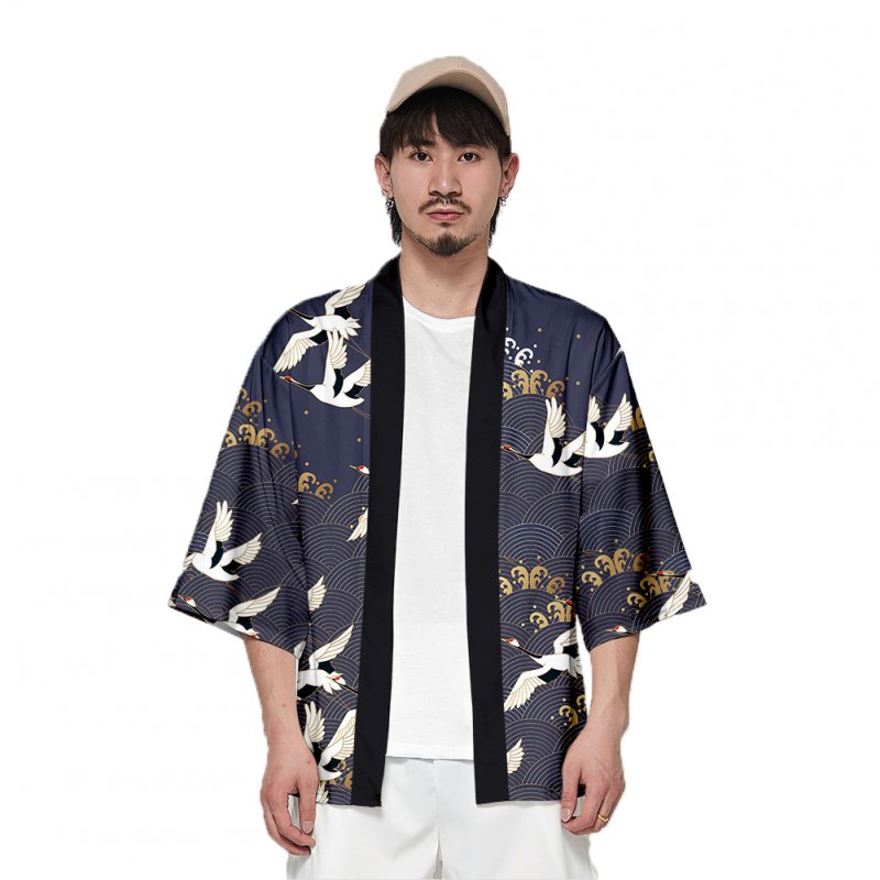 Unisex Fashion Summer Half Sleeve Loose Kimono Thin Sunscreen Robe Clothes V00023-3M25_XXL