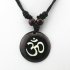 Unisex Fashionable Delicate Indian Sanskrit OM Symbol Decoration Resin Pendants    Black