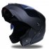 Unisex Flip Up Racing Helmet Modular Dual Lens Motorcycle Helmet Bright black with transparent XL