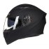 Unisex Full Face Cool Motorcycle Helmet with Dual Lens Racing Head Protector Bright black L