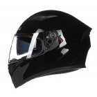 Unisex Full Face Cool Motorcycle Helmet with Dual Lens Racing Head Protector Bright black L