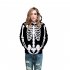 Unisex Halloween Skeleton Hoodie Plush Sweatshirt Long Sleeve Loose Printing Pullover N 02455 YH03 style 22 S