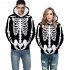 Unisex Halloween Skeleton Hoodie Plush Sweatshirt Long Sleeve Loose Printing Pullover N 02455 YH03 style 22 M