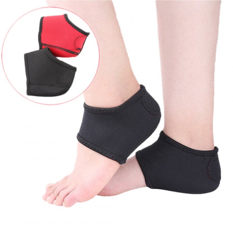 Unisex Heel Cover Heel Protective Sock Anti-cracks Prevent Grinding Feet Socks Black red_L