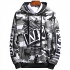 Unisex Hip hop Style Fashion Camouflage Pattern Printing Stylish Hoody  Camouflage gray XXL