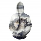 Unisex Hoodie 3D Snow Wolf Print Sweater Sweatshirt Jacket Coat Pullover Graphic Tops Snow wolf_M