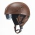Unisex Leather Helmets for Motorcycle Retro Half Cruise Helmet Motorcycle Helmet black