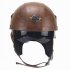 Unisex Leather Helmets for Motorcycle Retro Half Cruise Helmet Motorcycle Helmet black