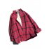 Unisex Long Sleeve Fresh Style Loose Retro Chic Shirt red M
