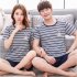 Unisex Lovers Fashion Pattern Short Sleeved Pure Cotton Loose Home Wear