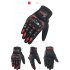 Unisex Motorcycle Gloves Summer Breathable Moto Riding Protective Gear Non slip Touch Screen Guantes Red L