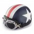 Unisex Motorcycle Helmet with Goggles Half Face Skull Cap Sunscreen Helmet