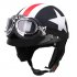 Unisex Motorcycle Helmet with Goggles Half Face Skull Cap Sunscreen Helmet
