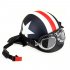 Unisex Motorcycle Helmet with Goggles Half Face Skull Cap Sunscreen Helmet