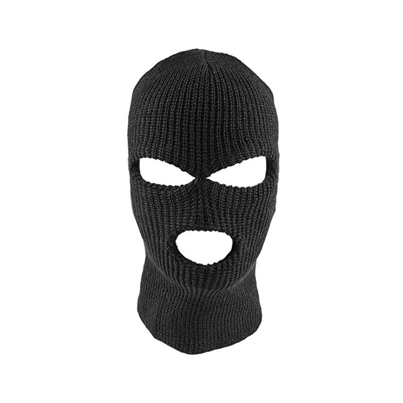 Unisex Outdoor Knitting Sewing Face Mask Cap Warm for Skiing Riding black_One size