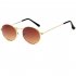 Unisex Outdoor Retro Style Sun Glasses Stylish Metal Frame Oval Color Lens UV400 Sunglasses for Men Women   Gold frame red lens