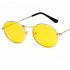 Unisex Outdoor Retro Style Sun Glasses Stylish Metal Frame Oval Color Lens UV400 Sunglasses for Men WomenVC7M