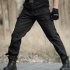 Unisex Overalls Trousers Tactical Training Trousers Loose Wear resistant Pants Black training six pockets 175 L