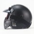 Unisex PU Leather Helmets 3 4 Motorcycle Chopper Bike Helmet Open Face Vintage Motorcycle Helmet with Goggle Mask  black M