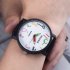 Unisex PU Watchband Stylish Quartz Watch with Pencil Shape Pointer Frosted Wristwatch Ornament Gift