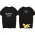 Unisex Pikachu Cartoon Pattern Short Sleeved T shirt Loose Lovers Fashion Tops