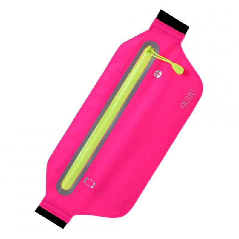 Unisex Running Sports Cell Phone Pocket Multifunction Waterproof Waistbag Lightweight Bag Pink_6.5 inch