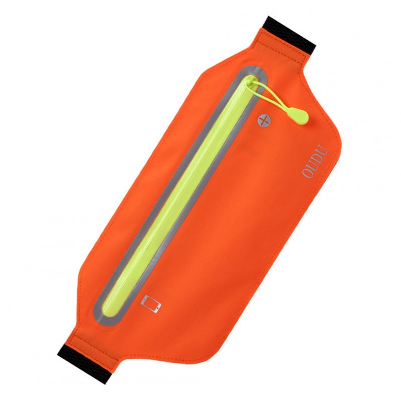 Unisex Running Sports Cell Phone Pocket Multifunction Waterproof Waistbag Lightweight Bag Bright orange_6.5 inch