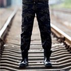 Unisex Special Training Camouflage High Strength Pants Wear Resistant Casual Trousers Black  camouflage 175 L