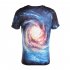 Unisex Stylish 3D Blue Starry Digital Printed Short Sleeve T shirt Blue swirl XL