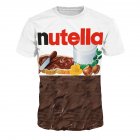 Unisex Stylish 3D Chocolate Cream Pattern Short Sleeve T shirt as shown M