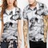 Unisex Stylish 3D Ink Painting Abstract Pattern Short Sleeve T shirt as shown XL