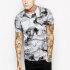 Unisex Stylish 3D Ink Painting Abstract Pattern Short Sleeve T shirt as shown XXL