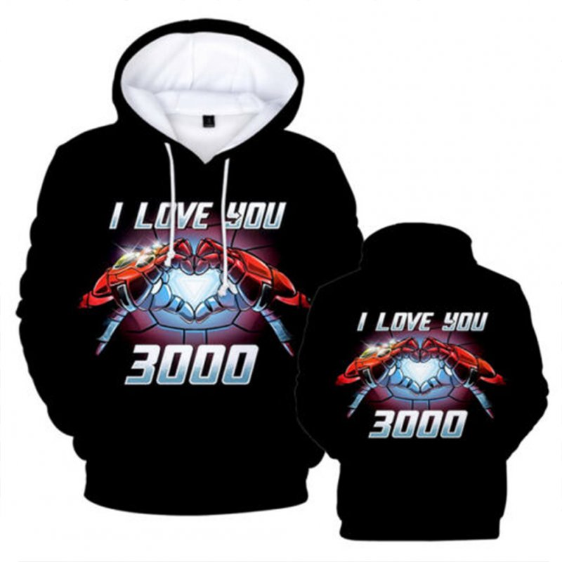 Unisex Summer I Love You 3000 Letters Fashion Printing Long Sleeve Hooded Tops Q-4929-YH03_XXL