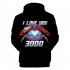 Unisex Summer I Love You 3000 Letters Fashion Printing Long Sleeve Hooded Tops Q 4929 YH03 XXL