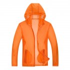 Unisex Sun Protection Jacket Solid Color Uv Protective Clothing For Summer Outdoor Running Orange L